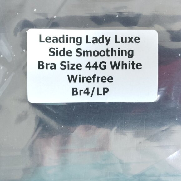 Leading Lady Luxe Side Smoothing Bra Size 44G White Wirefree - Picture 7 of 7